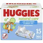 Huggies Natural Care Refreshing Baby Wipes, Scented - 960 ct