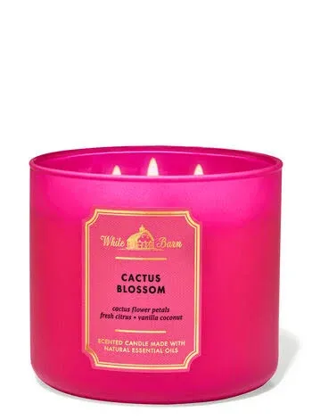 WHITE BARN by BATH &amp; BODY WORKS  3-Wick Candle, 14.5 Oz. CACTUS BLOSSOM #A2-1