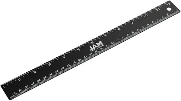 JAM PAPER Strong Aluminum Ruler - 12 Inch - Metal Ruler with Non-Skid Cork Backing - Lime Green - Sold Individually