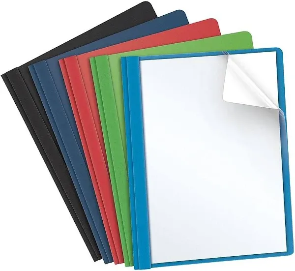 Oxford Clear Front Report Cover 3 Fasteners Letter Assorted Colors 25/Box