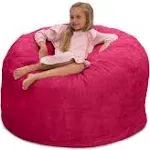 4 Foot Adult Bean Bag Chair | Ultimate Sack Fur / Pink Fur