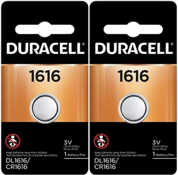 Duracell 1616 DL1616 CR1616 DL1616B2PK Coin Cell Watch Battery 3.0 Volt...