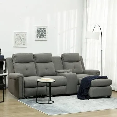 Homcom L-Shaped Sectional Sofa Set with Recliner