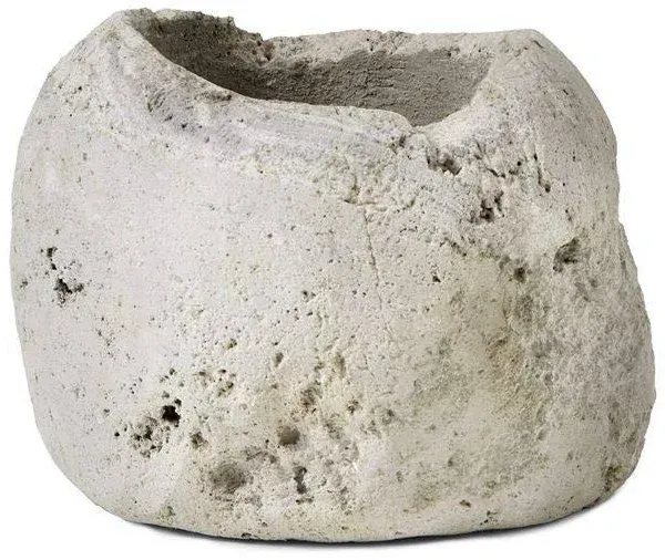 Serene Spaces Living Natural Pumice Urn Vase, Textured Lava Rock Vase for Flowers, Perfect for Living Rooms, Kitchens, Bedrooms, Office, Weddings, Events - 6" to 6.50" Diameter x 6" to 6.50" Tall