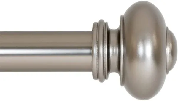 Drapery Window Curtain Rod - Knob Design, 1 Inch Rod, 28 to 48 Inch. Satin Ni...