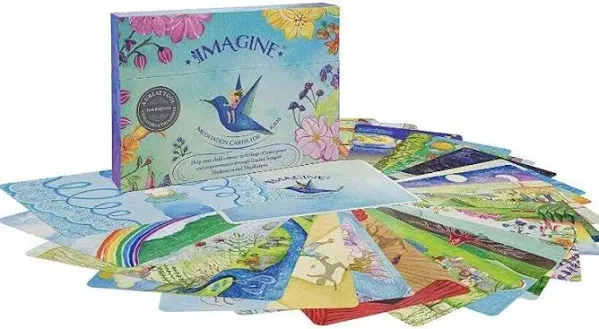 Imagine Meditation Cards for Kids a Mindfulness kit of XL Cards with Cal