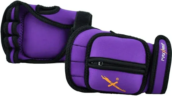  Adjustable Weighted Gloves, 2 lb. Set - Removable Weight (2 x 0.5 lb. Purple