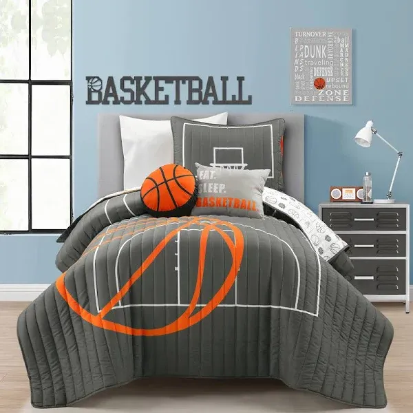 Lush Decor Basketball Game Quilt Set