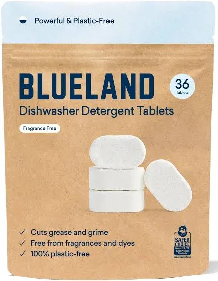 Plastic-Free Dishwasher Detergent Tablets,  Unscented