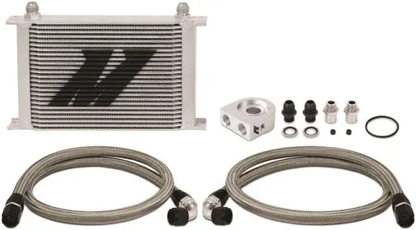 Mishimoto Universal Thermostatic Oil Cooler Kit, Black, 25 Row - MMOC-UHTBK