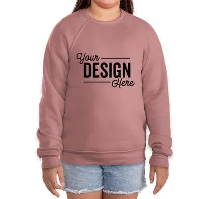 Bella + Canvas 3901Y Youth Sponge Fleece Raglan Sweatshirt