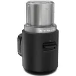 KitchenAid Go Cordless Blade Coffee Maker Grinder with Battery in Matte Black and Stainless Steel