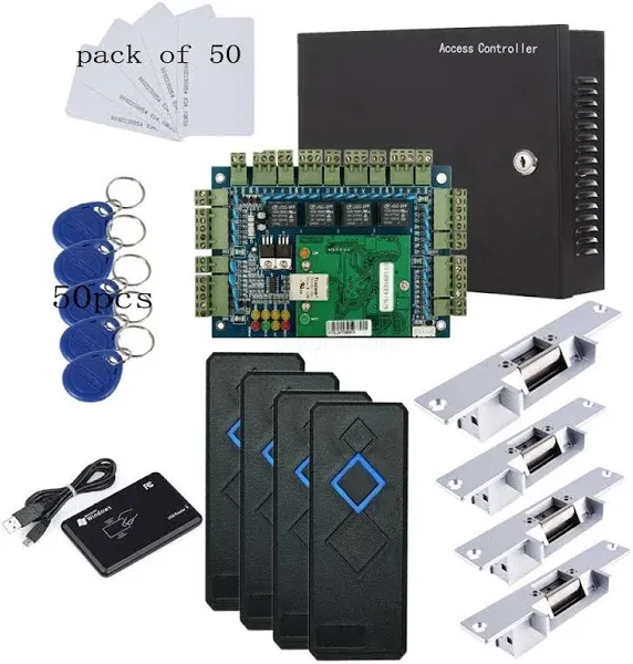 Mengqi-control TCP/IP 4 Door Entry Access Control Panel Kit