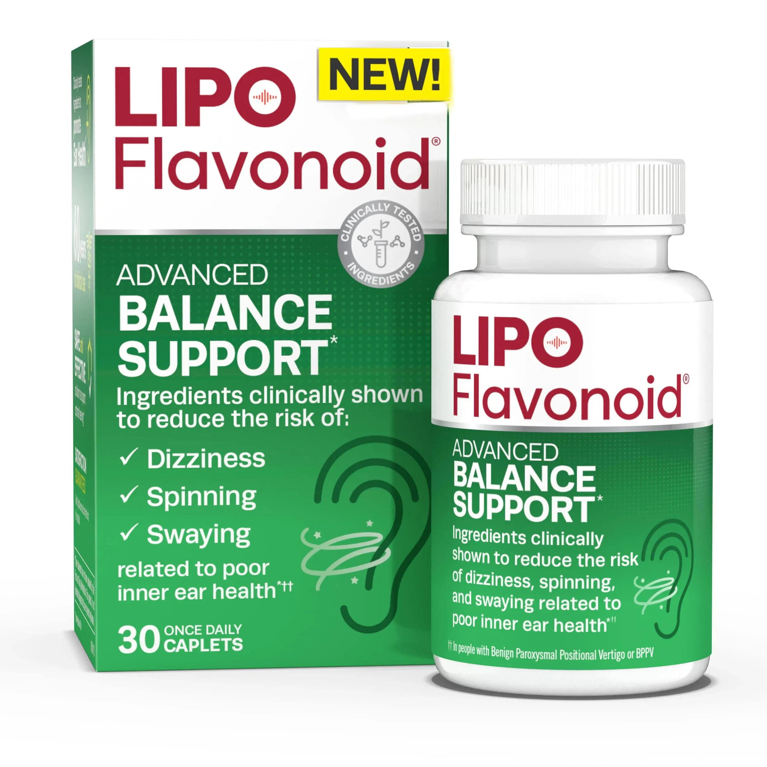 Lipo-Flavonoid Advanced Balance Support For Vertigo Symptoms-30 Caplets 1024 13Z