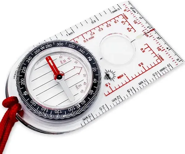 Sun Company ProMap Compass Ultra Lightweight Baseplate Map Compass with Declination Scale