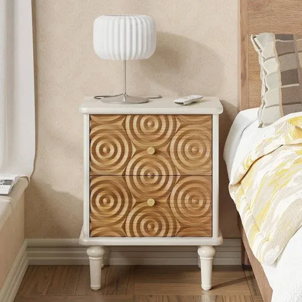 COZAYH Farmhouse 3-Drawer Nightstand