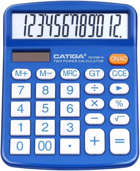 Desktop Calculator 12 Digit with Large LCD Display and Sensitive Button, Black