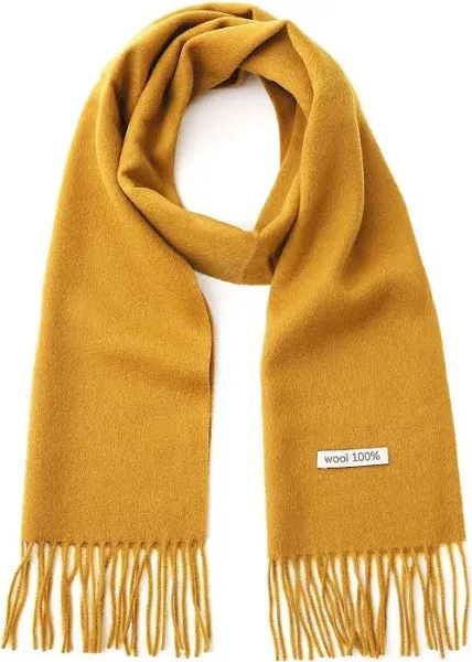 linişte 100% Wool Scarf Men and Women Winter Warm Soft Luxurious Solid Colors Gift Box