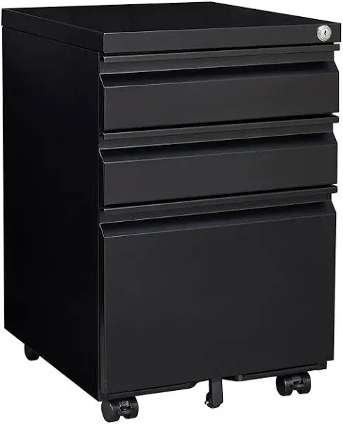 Black 3 Drawer Printer Cabinet File Cabinet,Assemb<wbr/>le Free w Wheels &amp; Lock in US