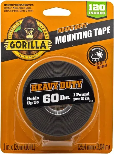 Gorilla Glue Mounting Tape 60' x 1' - Black