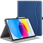 ZtotopCases for iPad 10th Generation Case 10.9 Inch 2022(A2696/A2757/A2777), Premium PU Leather Business Folio Stand Cover with Slot, Auto Wake/Sleep, Multi-Angles for iPad 10th Gen 10.9" Case, Blue