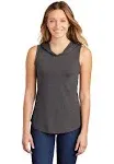 District DT1375 Women's Perfect Tri Sleeveless Hoodie - Heathered Charcoal - M