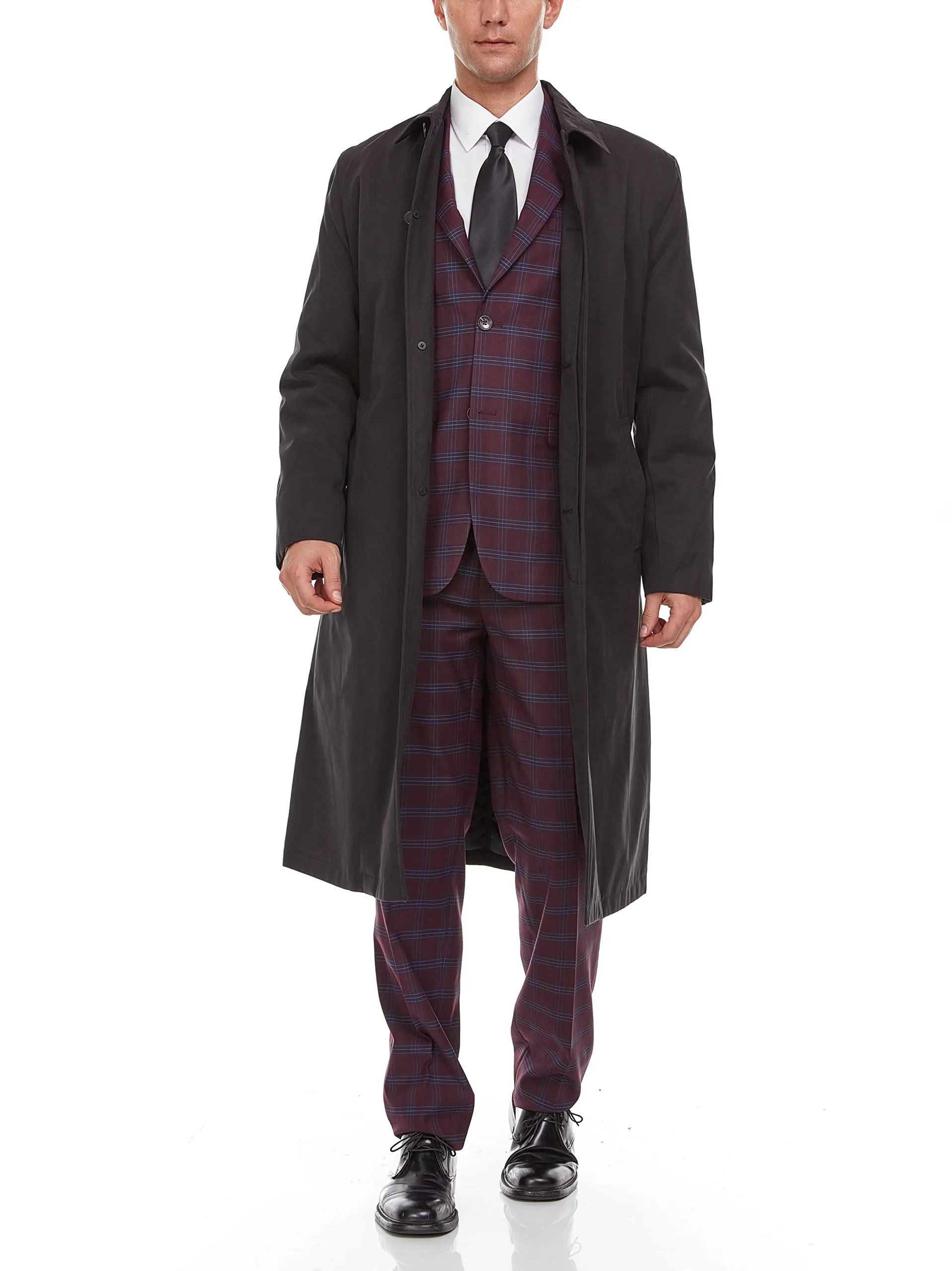 Adam Baker Men's Modern Fit Single-Breasted Belted Trench Coat