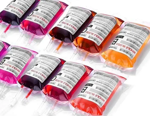 Wynk Live Blood of Theme Parties Blood Bags for Drink Cups