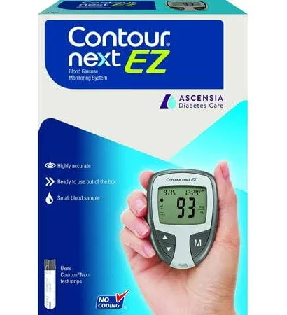 New Sealed Contour Next EZ Blood Glucose Monitoring System w/10 Lancets EXP 1/28