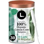 L. Organic Cotton Tampons Light + Regular (8 oz)