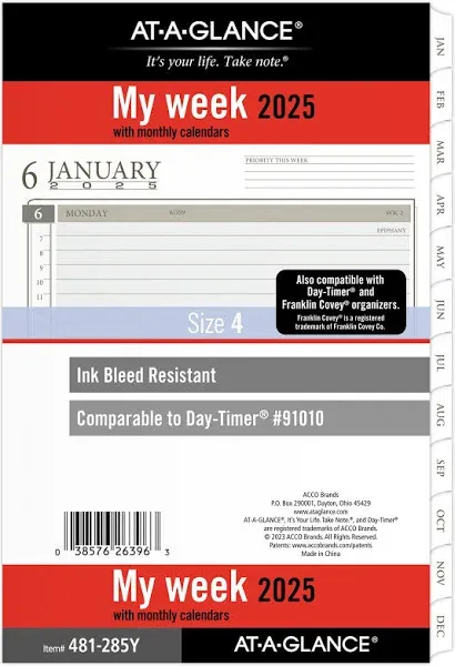 At-a-glance 2-Page-Per-Week Planner Refills (2025)