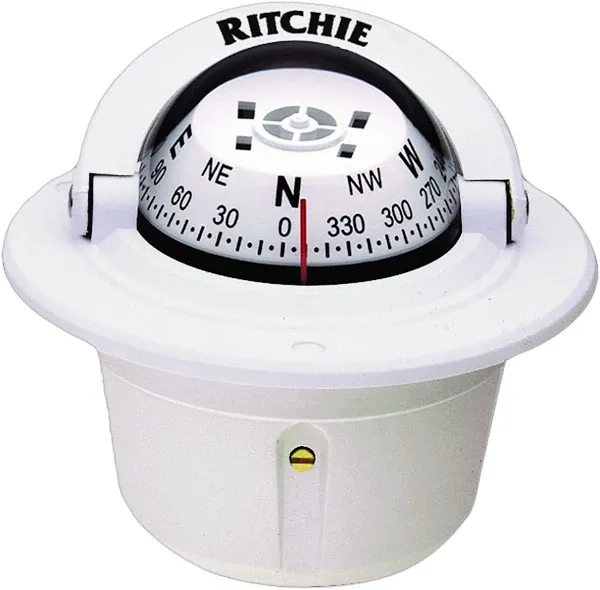 Ritchie F-50W Explorer Compass - Flush Mount - White