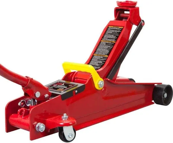 BIG RED T825051-1 Torin Hydraulic Low Profile Trolley Floor Jack with Single Piston Quick Lift Pump, 2.5 Ton (5,000 lb) Capacity - Red