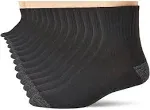 Gildan Men's Half Cushion Ankle Socks, 12-Pack, Size: Shoe Size: 6-12, Black