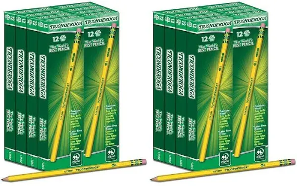 fdgd Ticonderoga Wood-Cased 2 HB Pencils