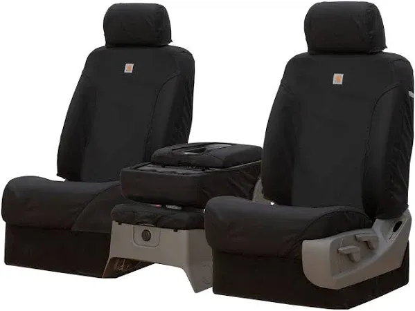 Covercraft Carhartt Super Dux SeatSaver Custom Seat Covers | SSC3492COBK | 1st Row 40/20/40 Bench Seat | Compatible with Select Chevrolet Silverado/GMC Sierra 1500/2500/3500 Models | Black