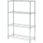 Alera ALESW843614SR 36 in. W x 14 in. D x 54 in. H Four-Shelf Residential Wire Shelving - Silver