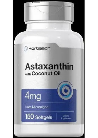 Astaxanthin 4mg with Coconut Oil 150 Softgel Supplement from Microalgae Horbaach