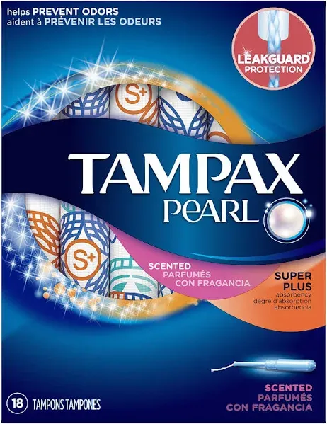 Tampax Pearl Tampons with LeakGuard Braid, Super Plus Absorbency, 100 Count