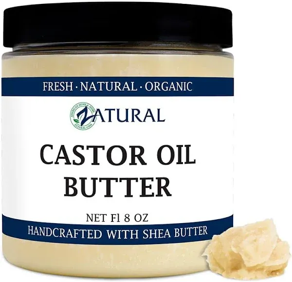 Zatural Castor Body Butter-Castor Oil-Raw Shea Butter-Moisturizing-Skin-Hair-Body