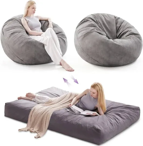 AYEASY Giant Bean Bag Chair Large Bean Bag Chairs for Adults Convertible Bean Bag Bed