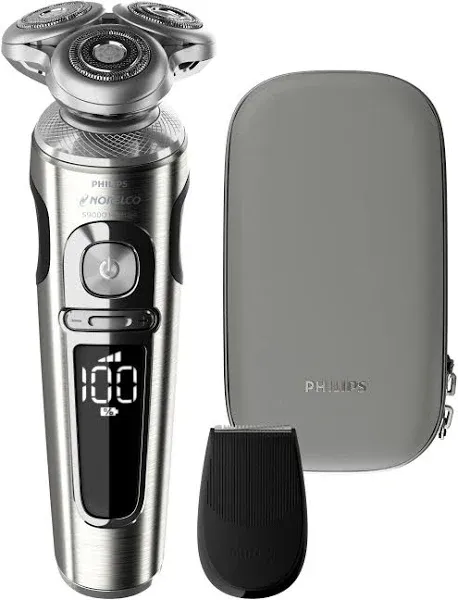 Philips - 9000 Series Prestige Electric Shaver 100% Waterproof, Dual Precision Nanotech Blades, ultra-controlled Suspension System, Ultra-Fast Digital