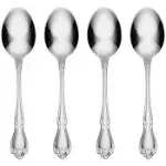 SET OF FOUR - Oneida Stainless TRUE ROSE Oval Soup / Place Spoons  / NEW OTHER