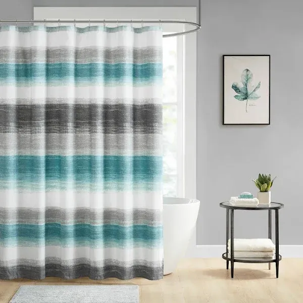 Madison Park Essentials Barret Stripe Print Shower Curtain