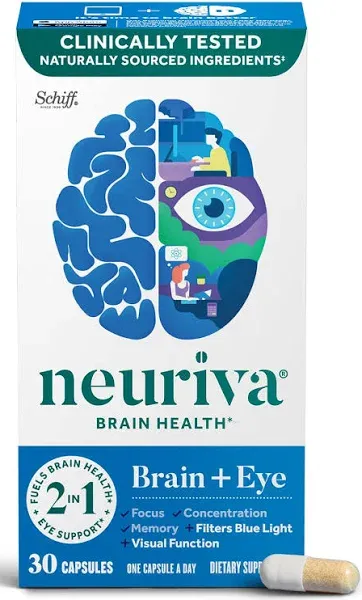 Schiff Neuriva Brain Performance Brain + Eye 30 Capsules *NEW SEALED* no box