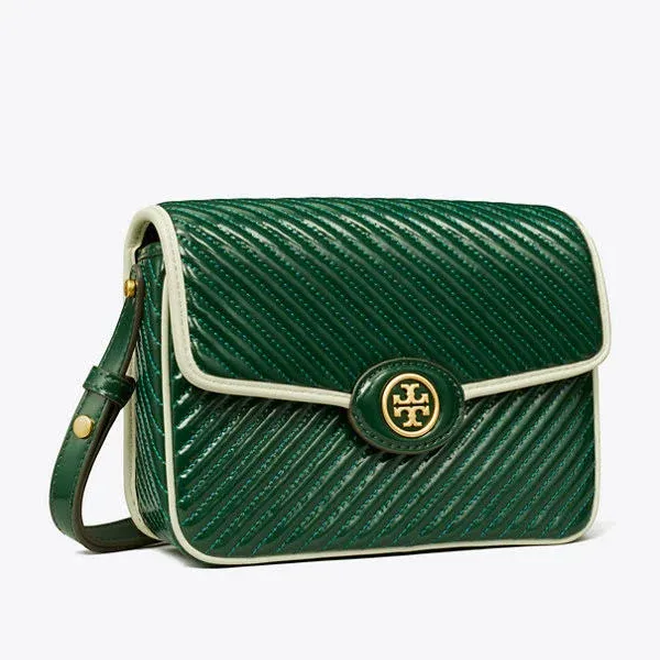 NWT Tory Burch Robinson brick patent leather quilted shoulder bag