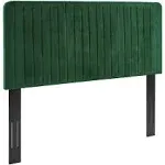 Modway Milenna Channel Tufted Performance Velvet Full/Queen Headboard - Emerald