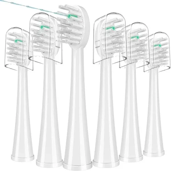 Replacement Flossing Toothbrush Heads with Covers for waterpik Sonic Fusion SF01/SF02 and Sonic Fusion 2.0 SF03/SF04,6 Count,White