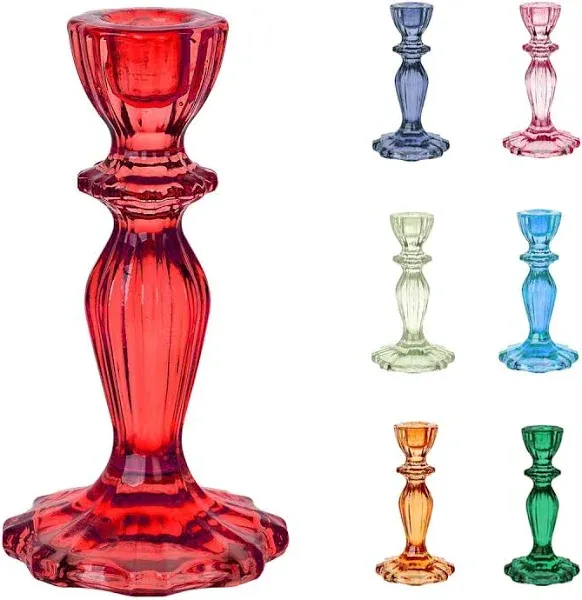 Talking Tables Boho Red Glass Candle Holder