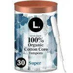 L. 100% Organic Cotton Core Tampons (30 ct)